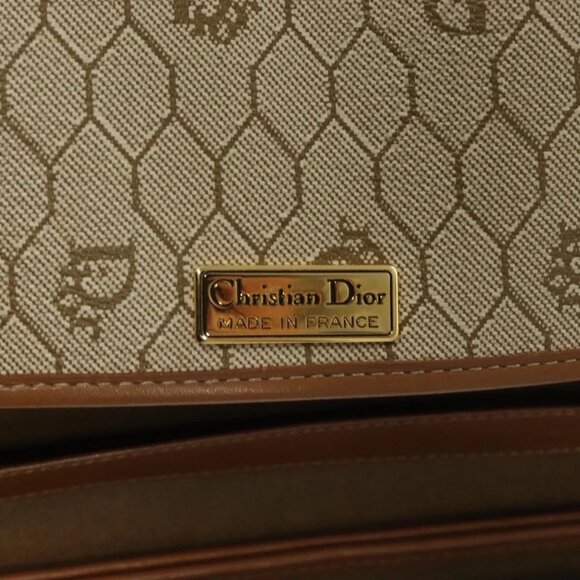 Christian Dior Honeycomb Canvas Chain Shoulder Bag PVC Beige Gold Auth ti3242 - Picture 13 of 16